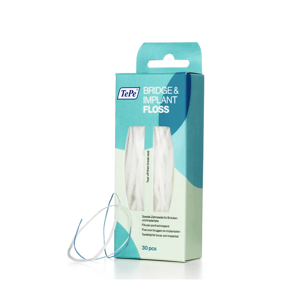 TePe Bridge and Implant Floss Οδοντικό Νήμα για Γέφυρες και Εμφυτεύματα 30 τμχ TePe Bridge and Implant Floss Οδοντικό Νήμα για Γέφυρες και Εμφυτεύματα 30 τμχ