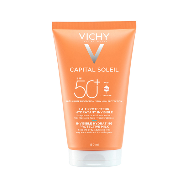 Vichy Capital Soleil Invisible Hydrating Protective Milk Αντηλιακό Ενυδατικό Γαλάκτωμα Προσώπου, Σώματος Spf50+ 150 ml Vichy Capital Soleil Invisible Hydrating Protective Milk Αντηλιακό Ενυδατικό Γαλάκτωμα Προσώπου, Σώματος Spf50+ 150 ml