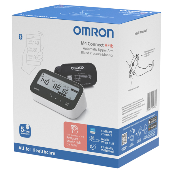 Omron M4 Connect AFib Έξυπνο Πιεσόμετρο Μπράτσου με Ανίχνευση Κολπικής Μαρμαρυγής HEM-7196T1-FLE Omron M4 Connect AFib Έξυπνο Πιεσόμετρο Μπράτσου με Ανίχνευση Κολπικής Μαρμαρυγής HEM-7196T1-FLE