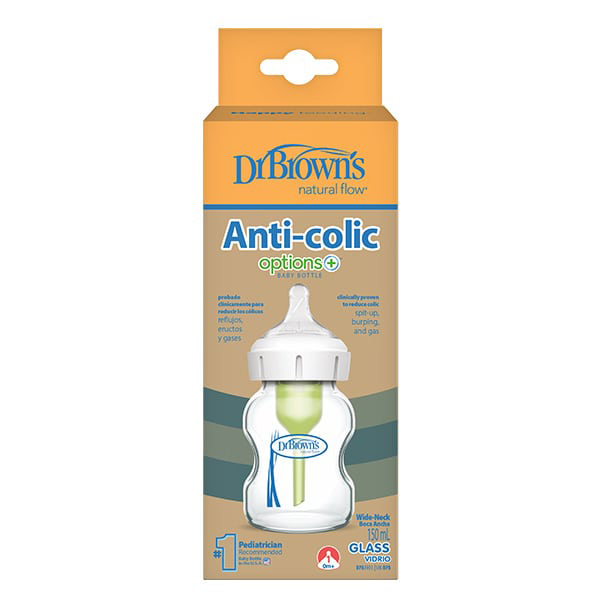 Dr. Brown's Options+ Anti-Colic (WB51700) Γυάλινο Μπιμπερό με Φαρδύ Λαιμό 0m+ 150 ml Dr. Brown's Options+ Anti-Colic (WB51700) Γυάλινο Μπιμπερό με Φαρδύ Λαιμό 0m+ 150 ml