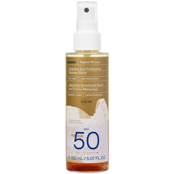 Korres Aegean Bronzing Sun Protecting Biphase Water Spf50 150 ml Korres Aegean Bronzing Sun Protecting Biphase Water Spf50 150 ml