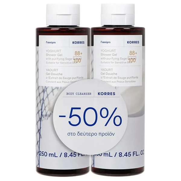 Korres Αφρόλουτρο Γιαούρτι 2x250 ml -50% Στο 2ο Προϊόν Korres Αφρόλουτρο Γιαούρτι 2x250 ml -50% Στο 2ο Προϊόν