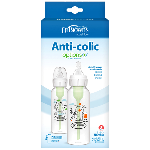 Dr. Brown's Options+ Anti-Colic (SB82040) Μπιμπερό PP με Στενό Λαιμό Γουρουνάκι-Βατραχάκι 0m+ 2x250 ml Dr. Brown's Options+ Anti-Colic (SB82040) Μπιμπερό PP με Στενό Λαιμό Γουρουνάκι-Βατραχάκι 0m+ 2x250 ml