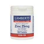 Lamberts Zinc 25mg (As Citrate) Συμπλήρωμα Διατροφής 120 Ταμπλέτες