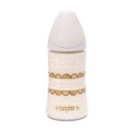 Suavinex Couture Πλαστικό Μπιμπερό Με Θηλή Σιλικόνης Ρυθμιζόμενης Ροής 270ml 0m+