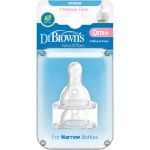 Dr. Brown's Options+ 292-RGX Θηλές Σιλικόνης με Στενό Λαιμό για Πρόωρα Βρέφη 2 τμχ
