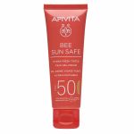 Apivita Bee Sun Safe Αντηλιακή Ενυδατική Κρέμα Τζελ Προσώπου με Χρώμα με Θαλάσσια Φύκη και Πρόπολη Spf50 50 ml
