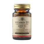 Solgar Vitamin D3 (Cholecalciferol) 4000 IU (100 mcg) 60 Φυτικές Κάψουλες