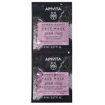 Apivita Express Beauty Μάσκα Προσώπου για Απαλό Καθαρισμό με Ροζ Άργιλο 2x8 ml