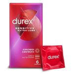 Durex Sensitive Extra Lube Λεπτά Προφυλακτικά με Έξτρα Λιπαντικό 6 τμχ