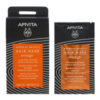 Apivita Express Beauty Μάσκα Μαλλιών Λάμψης και Αναζωογόνησης με Πορτοκάλι 20 ml