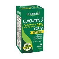 Health Aid Superfoods Curcumin 3 Standarised With Piperine 95% 600mg Vegan 30 Ταμπλέτες