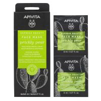 Apivita Express Beauty Μάσκα Προσώπου για Ενυδάτωση και Καταπράϋνση με Φραγκόσυκο 2x8 ml
