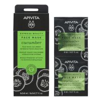 Apivita Express Beauty Μάσκα Προσώπου Εντατικής Ενυδάτωσης με Αγγούρι 2x8 ml