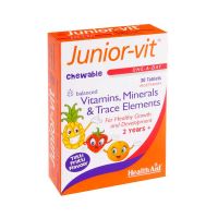 Health Aid Junior-vit Βιταμίνες & Μέταλλα Για Παιδιά Με Γεύση Φρούτων Vegeterian 30 Μασώμενες Ταμπλέτες