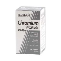 Health Aid Chromium Picolinate 1800mg Για Ενίσχυση Αδυνατίσματος Vegan 60 Ταμπλέτες