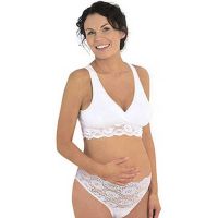 Carriwell Organic Crossover Nursing Bra Δαντελένιο Σουτιέν Εγκυμοσύνης & Θηλασμού Λευκό M