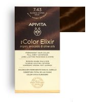 Apivita My Color Elixir Μόνιμη Βαφή Μαλλιών 7.43 Ξανθό Χάλκινο Μελί