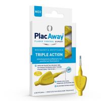 Plac Away Triple Action Μεσοδόντια Βουρτσάκια 0.7mm ISO 4 Κίτρινα 6τμχ