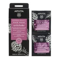 Apivita Express Beauty AHA & PHA Μάσκα Προσώπου Αγκινάρα για Λάμψη & Λεία Υφή 2*8ml