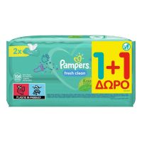 Pampers Fresh Clean Μωρομάντηλα 2x52 104 τμχ