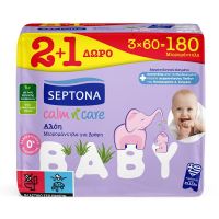 Septona Calm n' Care Baby Μωρομάντηλα με Αλόη 3x60 180 τμχ