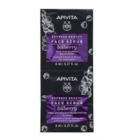 Apivita Express Beauty Κρέμα Απολέπισης Προσώπου Για Λάμψη Με Μύρτιλο 2x8 ml