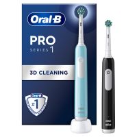 Oral-B Pro Series 1 Duo Επαναφορτιζόμενες Ηλεκτρικές Οδοντόβουρτσες Μπλε και Μαύρη 2 τμχ
