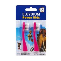 Elgydium Power Kids Ice Age Ανταλλακτικά Κεφαλής Ροζ 2τμχ