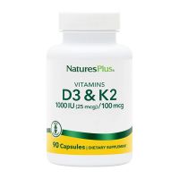 Natures Plus Vitamins D3 1000iu & K2 100mcg Συμπλήρωμα Διατροφής για την Υγεία των Οστών 90 caps