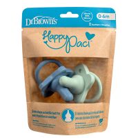 Dr. Brown's Happy Paci Πιπίλα Σιλικόνης Μπλε και Πράσινη 0-6m 2 τμχ