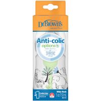 Dr. Brown's Options+ Anti-Colic Πλαστικό Μπιμπερό με Φαρδύ Λαιμό Jungle 0m+ 150 ml