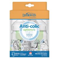 Dr. Brown's Options+ Anti-Colic Πλαστικό Μπιμπερό με Φαρδύ Λαιμό Jungle 0m+ 2x150 ml