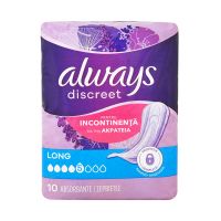 Always Discreet Long No5 Σερβιέτες Ακράτειας 10 τμχ