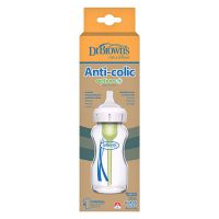 Dr. Brown's Options+ Anti-Colic (WB91700) Γυάλινο Μπιμπερό με Φαρδύ Λαιμό 0m+ 270 ml