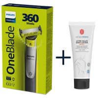 Philips Oneblade 360° Ηλεκτρική Ξυριστική Μηχανή QP2834/23 & Δώρο Wise Men After Shave Body Lotion Spicy 200 ml