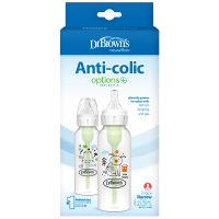 Dr. Brown's Options+ Anti-Colic (SB82040) Μπιμπερό PP με Στενό Λαιμό Γουρουνάκι-Βατραχάκι 0m+ 2x250 ml