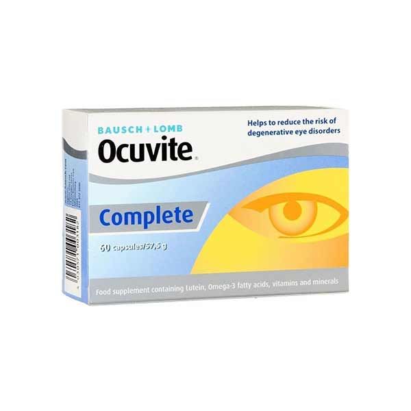 BAUSCH & LOMB OCUVITE COMPLETE ΣΥΜΠΛΗΡΩΜΑ ΓΙΑ ΤΗ ΔΙΑΤΗΡΗΣΗ ΤΗΣ ΦΥΣΙΟΛΟΓΙΚΗΣ ΟΡΑΣΗΣ 60 ΚΑΨΟΥΛΕΣ