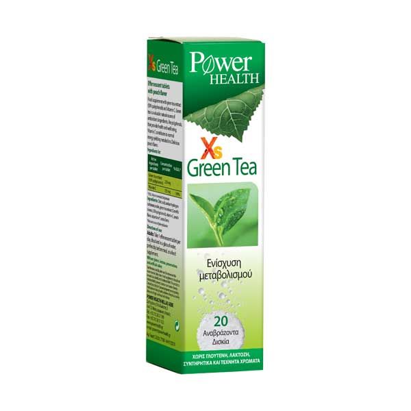 Power Health Xs Green Tea Συμπλήρωμα Διατροφής Με Εκχύλισμα Πράσινου Τσαγιού Για Την Ενίσχυση Του Μεταβολισμού Γεύση Ροδάκινο 20 Αναβράζοντα Δισκία