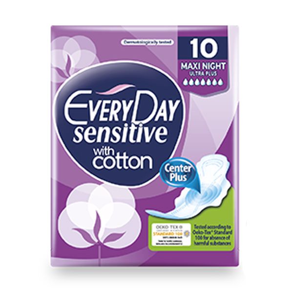 Every Day Sensitive Cotton Maxi Night Ultra Plus Σερβιέτες 10τμχ