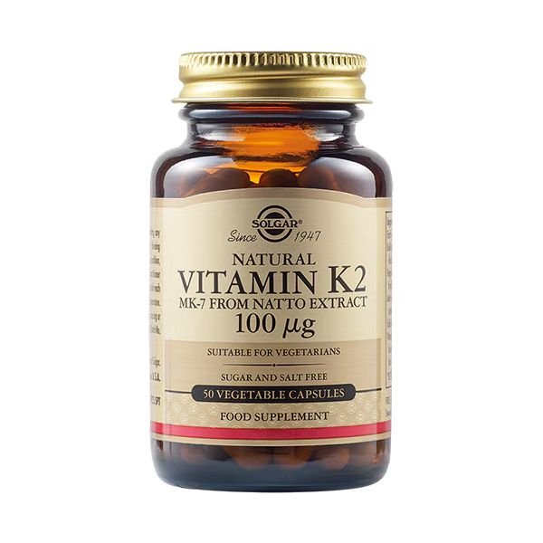 Solgar Natural Vitamin K2 MK-7 from Natto Extract 100mcg 50 Φυτικές Κάψουλες