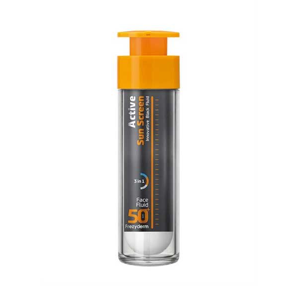 Frezyderm Active Αντηλιακή Κρέμα Προσώπου Ελαφριάς Υφής με Μαύρη Χρώση Detox Plant Charcoal Spf50+ 50 ml