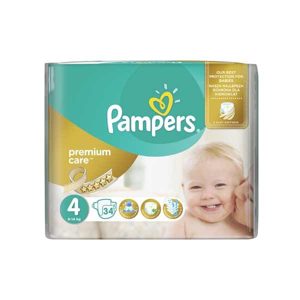 Pampers Premium Care Πάνες No4 8-14kg 34τμχ