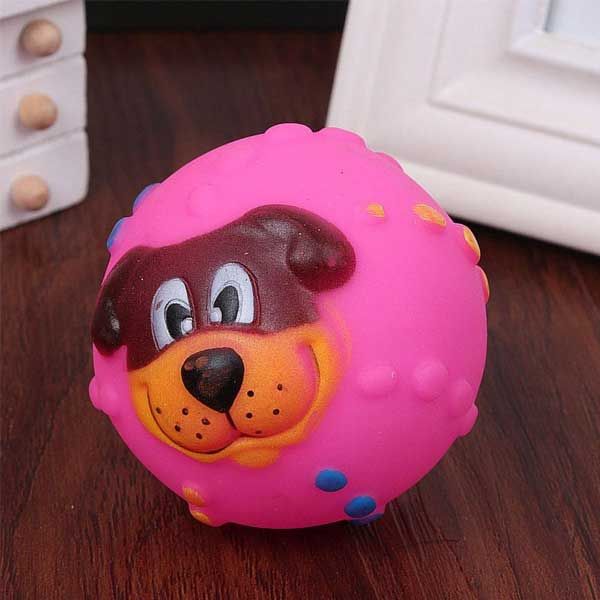 Pet Πλαστική Μπάλα Μασητικό Σκύλου Με Ήχο 7cm Ροζ