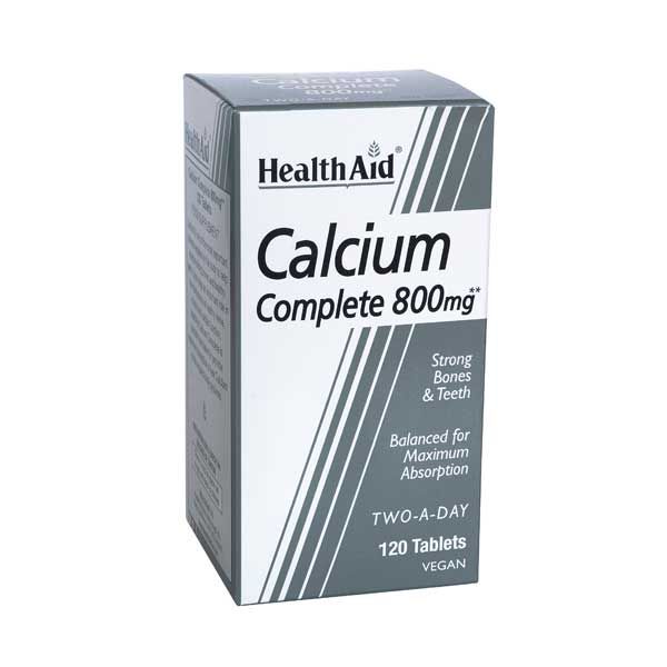 Health Aid Calcium Complete 800mg Ασβέστιο Για Δυνατά Οστά & Δόντια Vegan 120 Ταμπλέτες