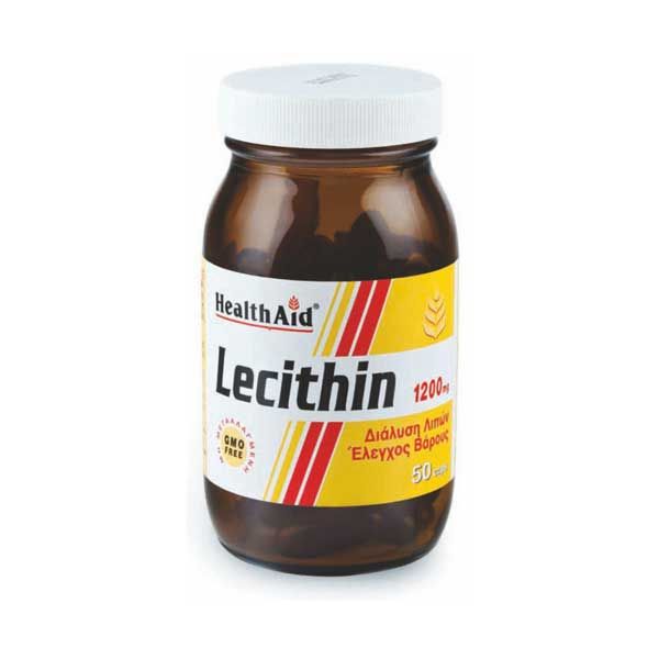 Health Aid Lecithin 1200mg Έλεγχος Βάρους 50 Κάψουλες