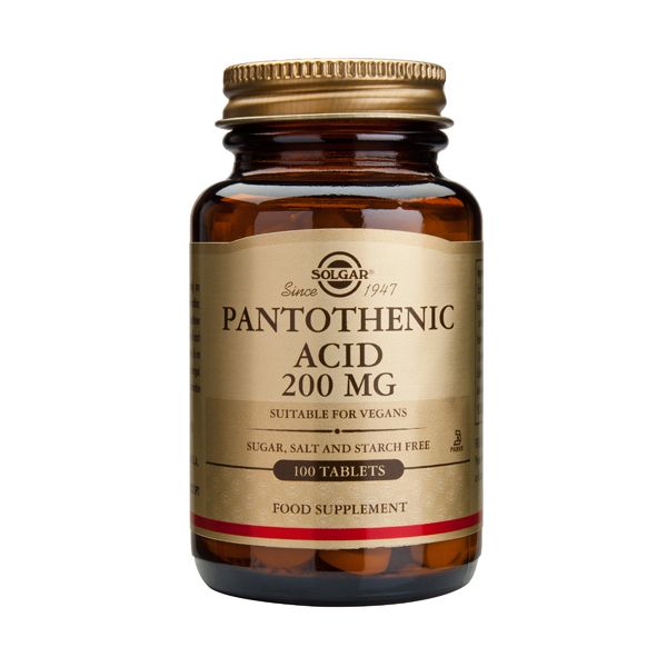 Solgar Pantothenic Acid 200mg Βιταμίνες 100 Tabs