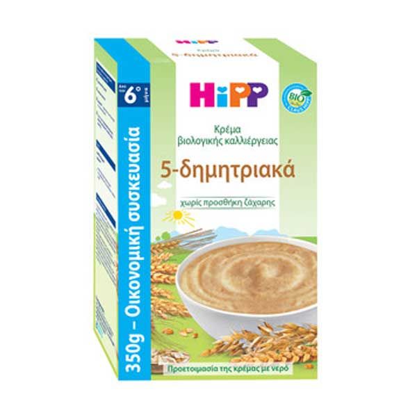 Hipp Κρέμα Βιολογικής Καλλιέργειας 5-Δημητριακά 350g 6m+