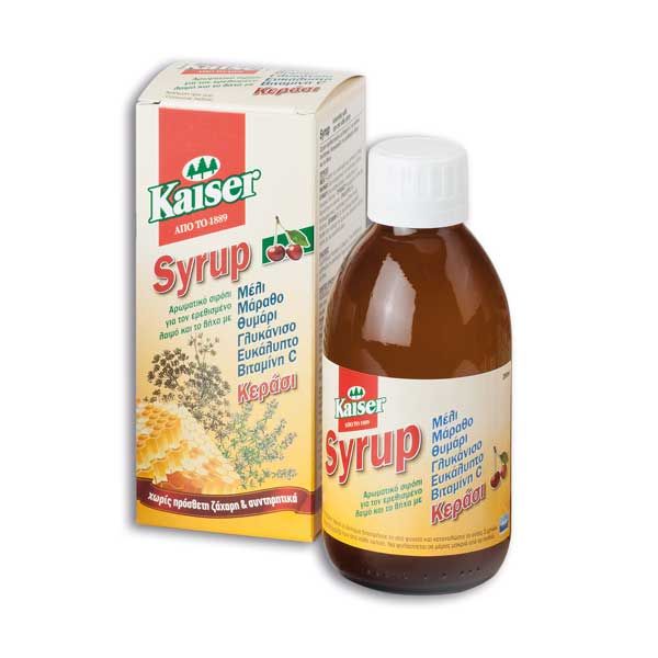 Kaiser Σιρόπι Για Το Λαιμό Με Βότανα, Μέλι & Βιταμίνη C Γεύση Κεράσι 200ml