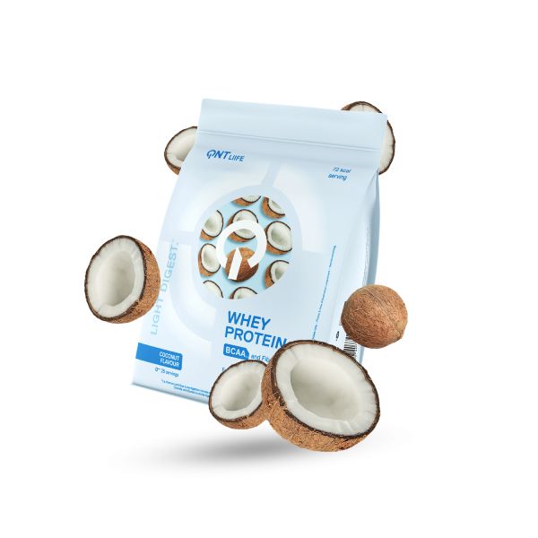 QNT Liife Whey Protein BCAA and Fiber Light Digest Πρωτεΐνη Ορού Γάλακτος και Φυτικές Ίνες με Γεύση Coconut 500 gr
